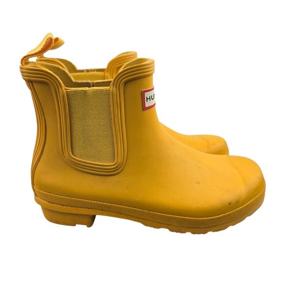 Hunter Shoes - Hunter Ankle Rain Boots Womens 7 Original Chelsea Yellow Logo Gorpcore Dopamine
